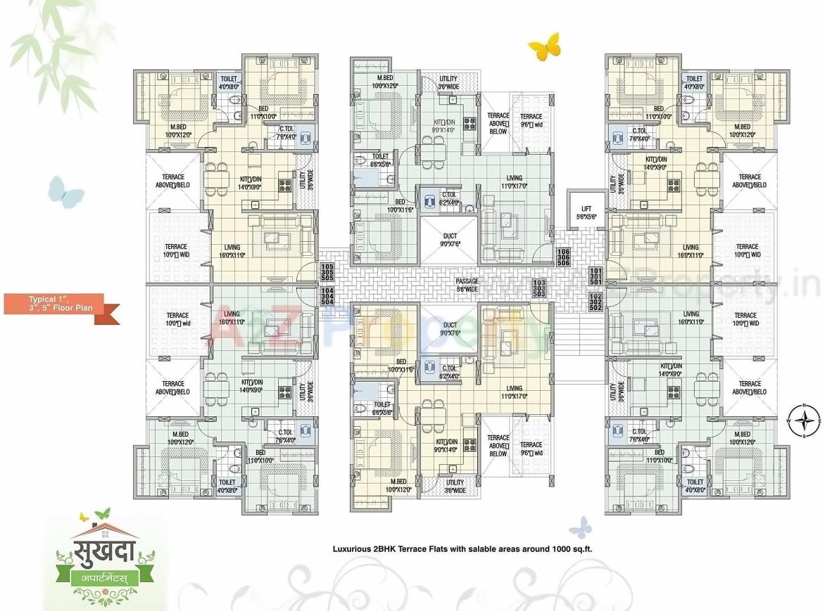 Layout of real estate project Sukhada Apartments located at Solapur-m-corp, Solapur, Maharashtra
