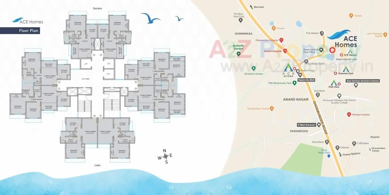 Layout of real estate project Ace Homes located at Thane-m-corp, Thane, Maharashtra