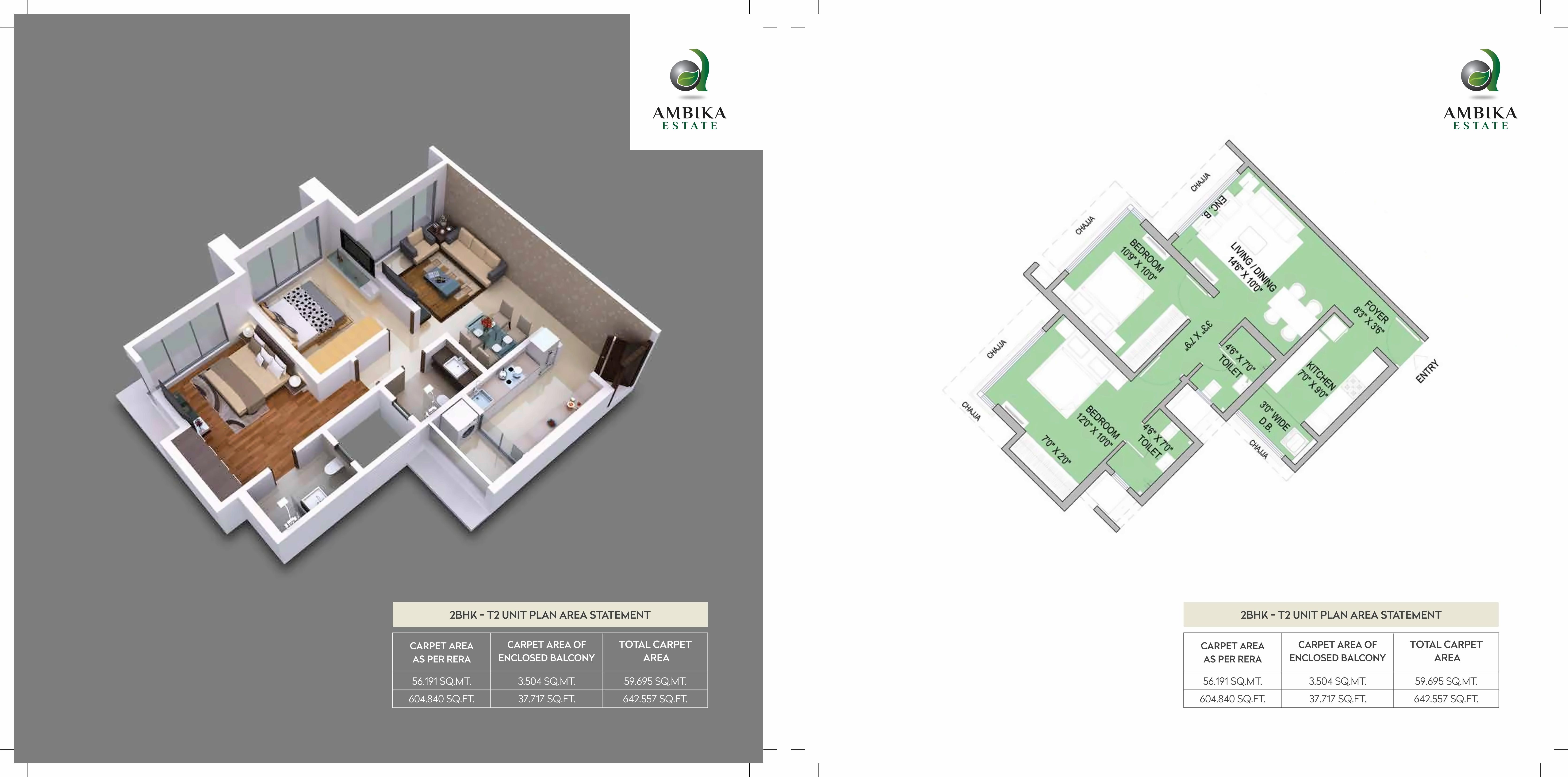Layout of real estate project Ambika Estate located at Borpada, Thane, Maharashtra