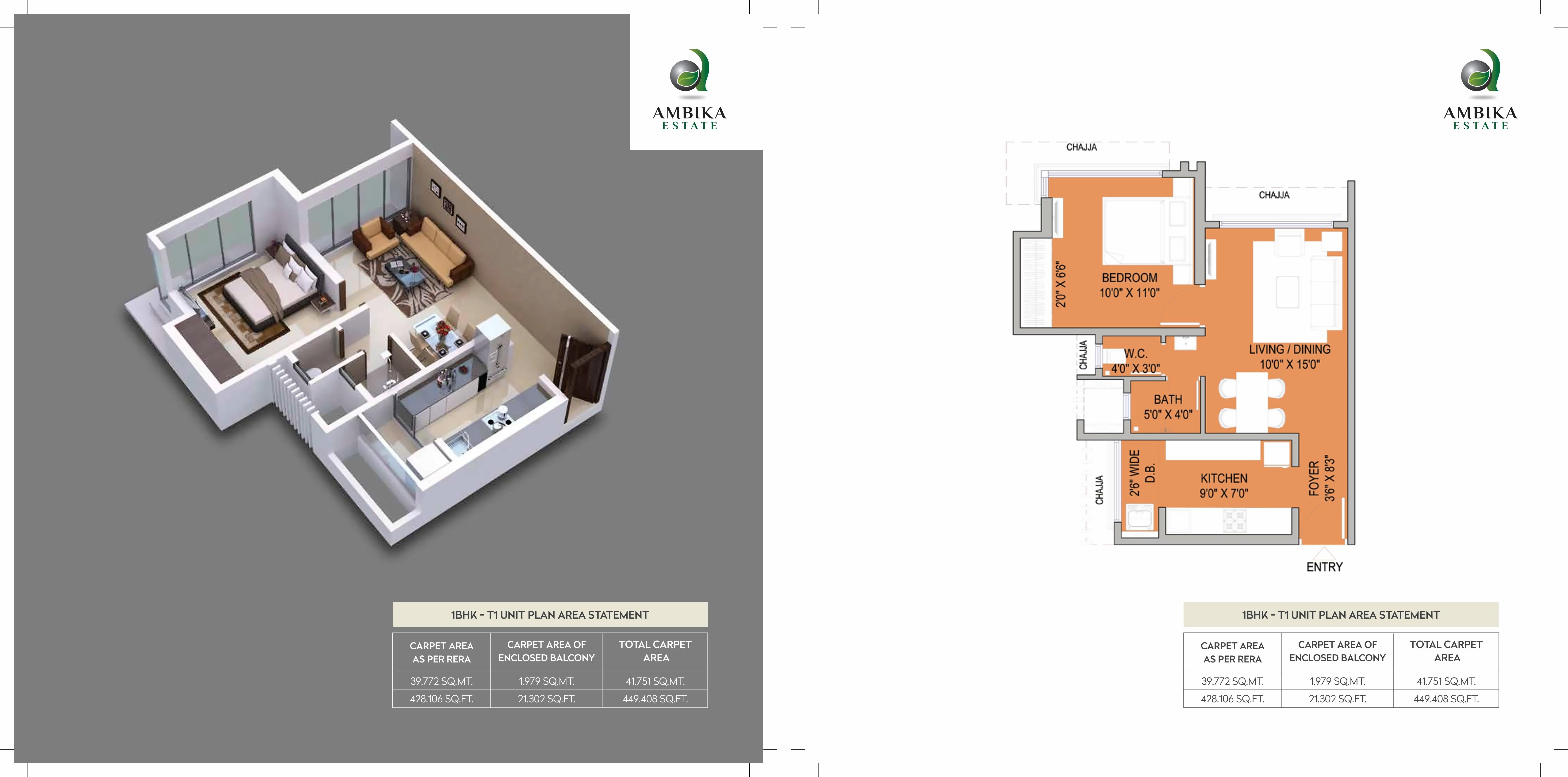 Layout of real estate project Ambika Estate located at Borpada, Thane, Maharashtra