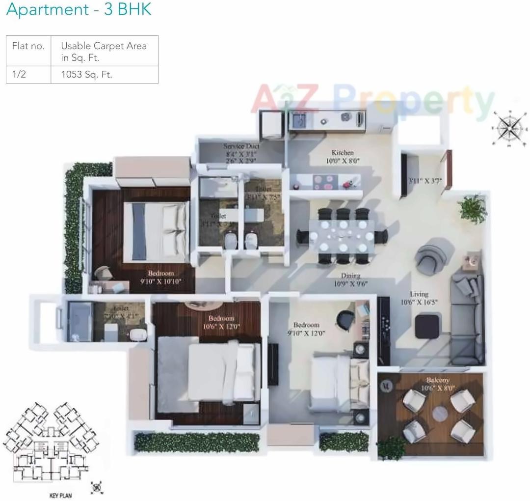 Layout of real estate project Amizra located at Thane-m-corp, Thane, Maharashtra