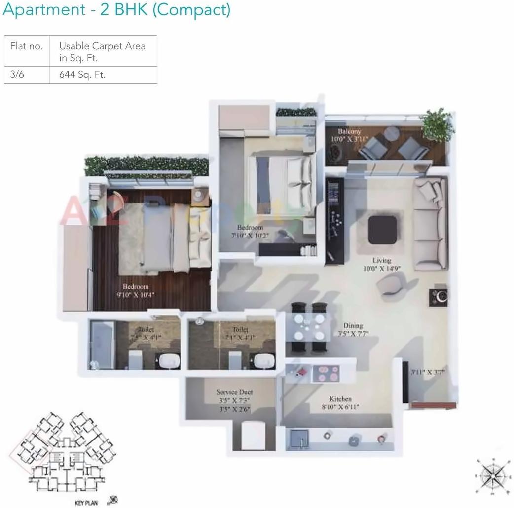 Layout of real estate project Amizra located at Thane-m-corp, Thane, Maharashtra