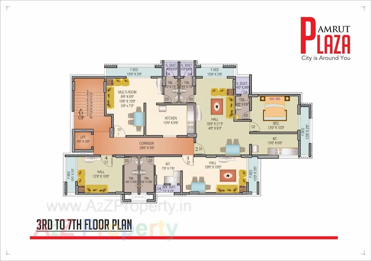 Layout of real estate project Amrut Plaza located at Thane-m-corp, Thane, Maharashtra