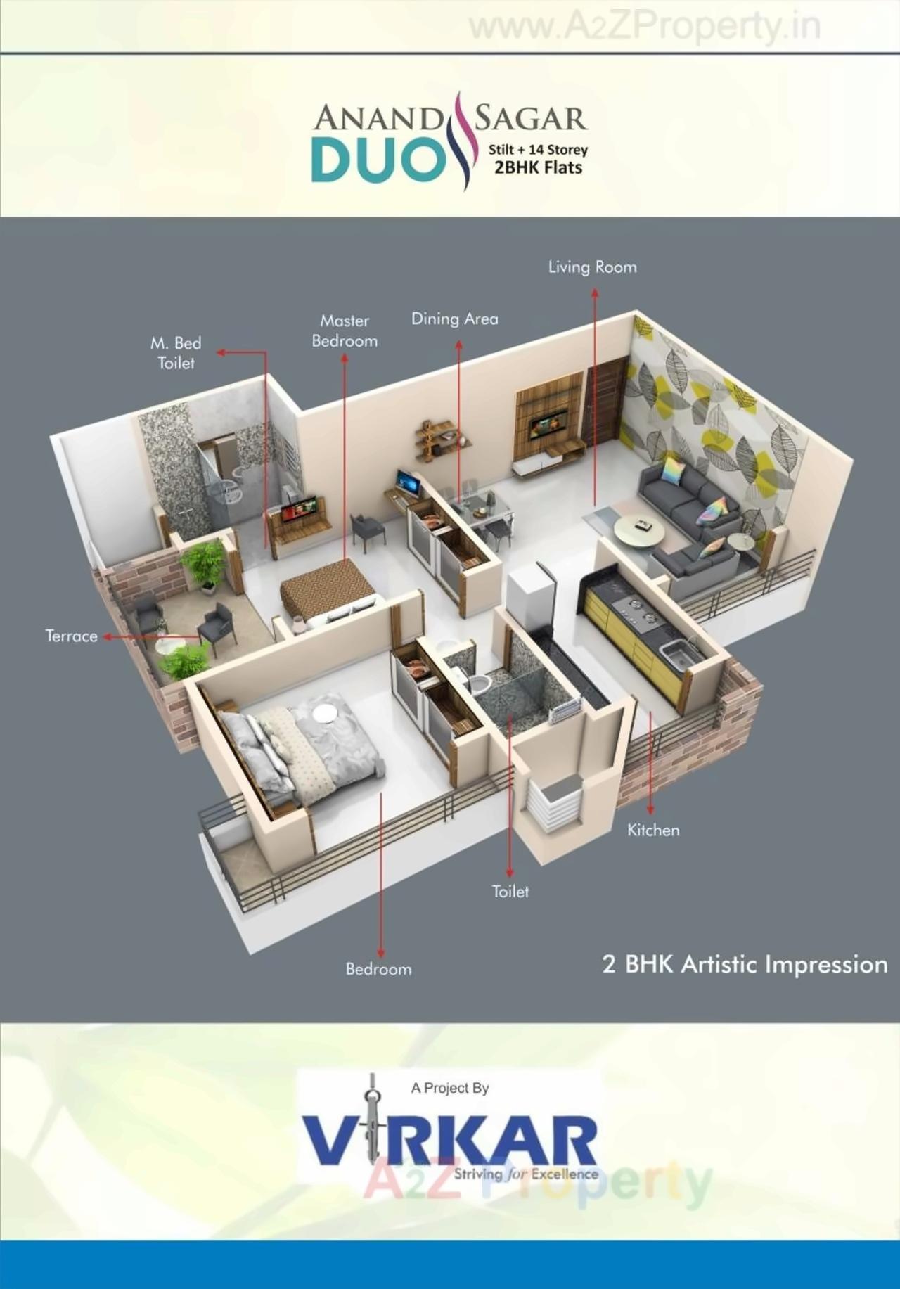 Layout of real estate project Anand Sagar Duos located at Kalyan, Thane, Maharashtra
