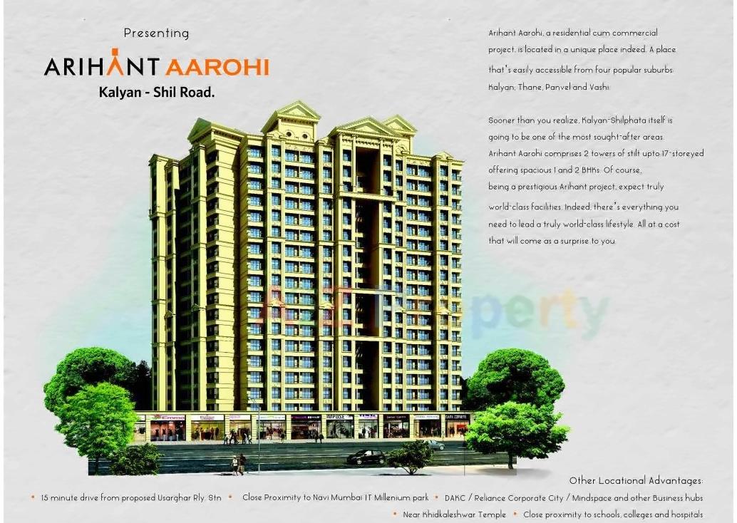 3D Elevation of real estate project Arihant Aarohi located at Thane, Thane, Maharashtra