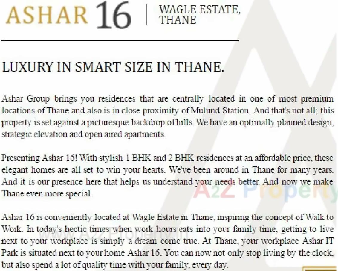 Image 19230 2 of real estate project Ashar 16 located at Thane-m-corp, Thane, Maharashtra