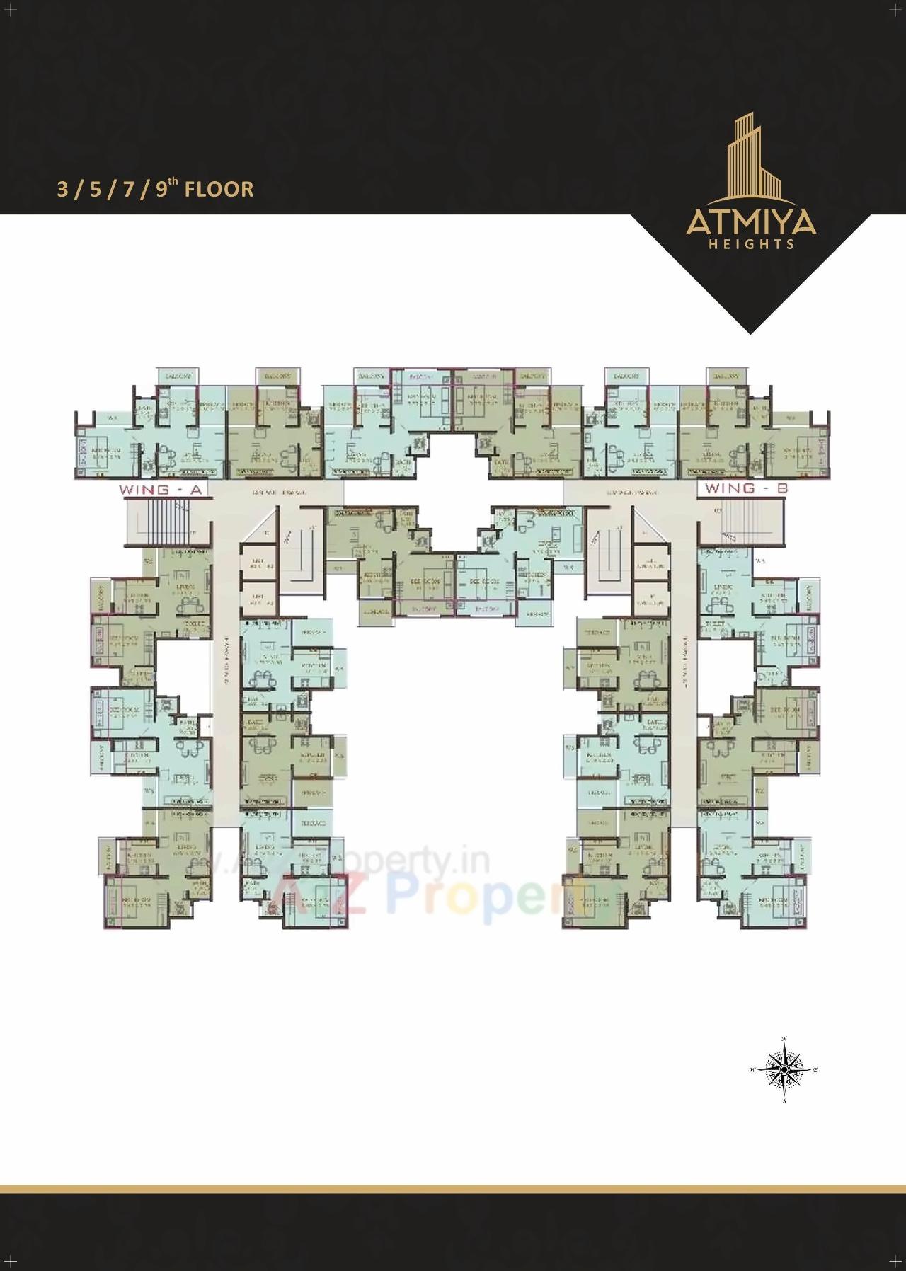 Layout of real estate project Atmiya Heights located at Sonavale, Thane, Maharashtra