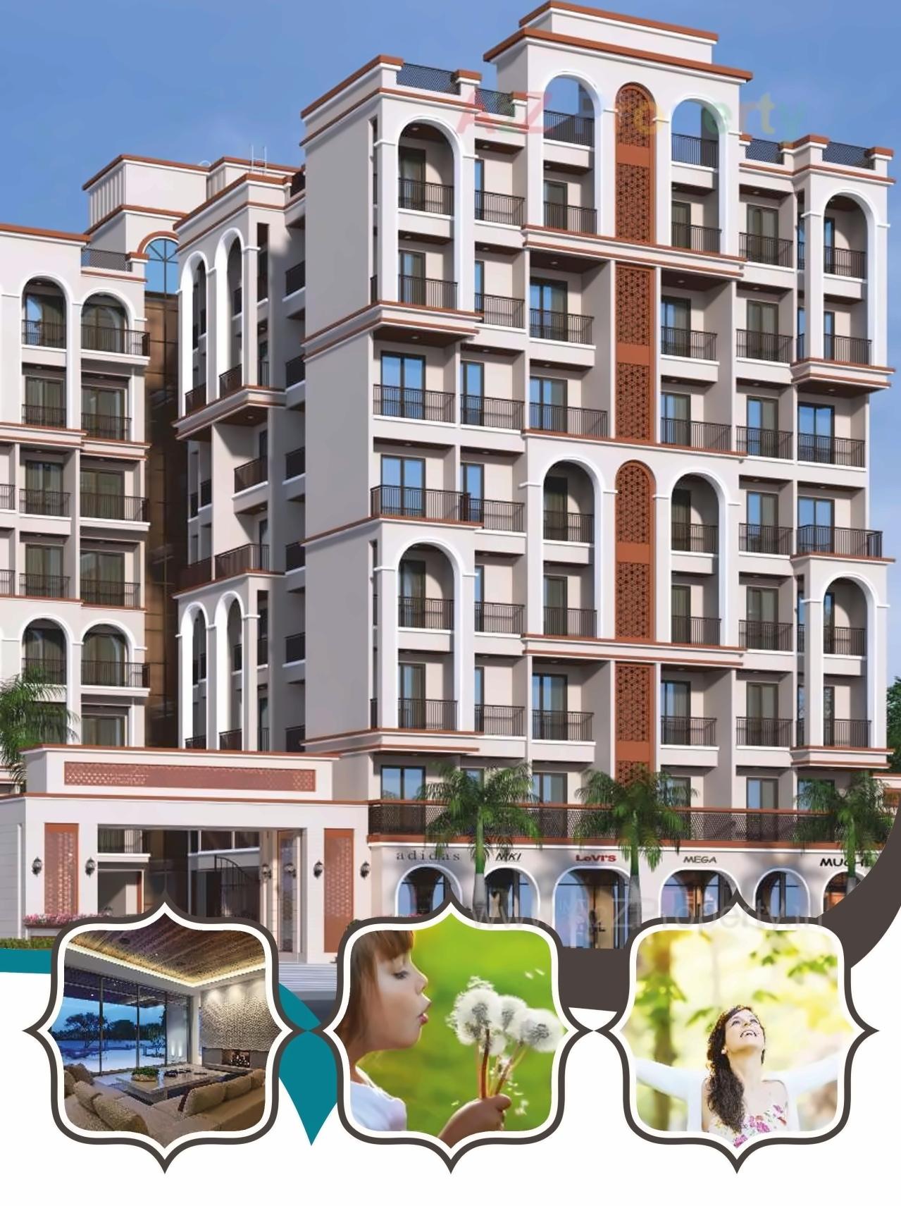 3D Elevation of real estate project Atmiya Luxuria located at Sonavale, Thane, Maharashtra