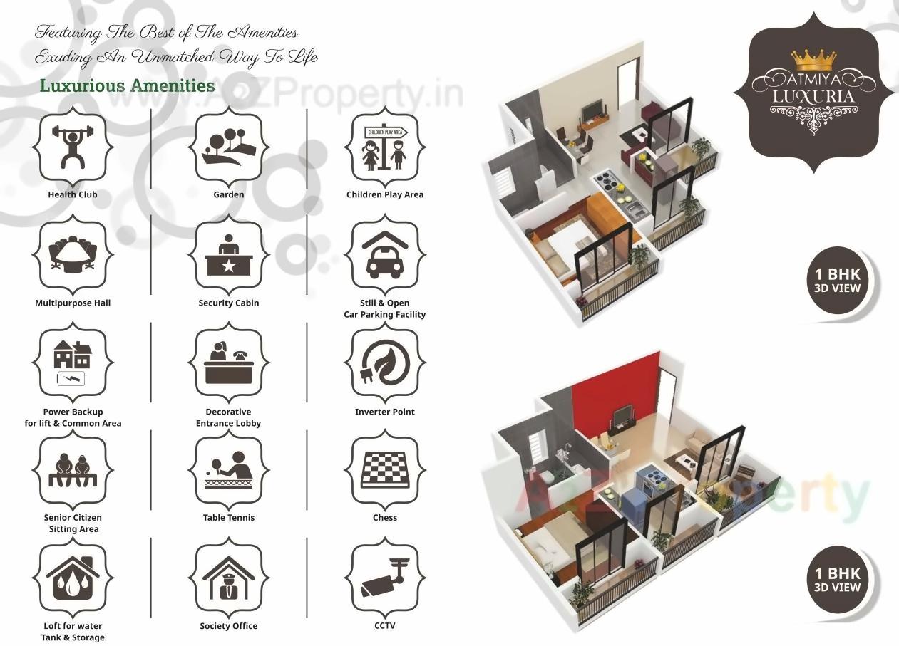 Layout of real estate project Atmiya Luxuria located at Sonavale, Thane, Maharashtra