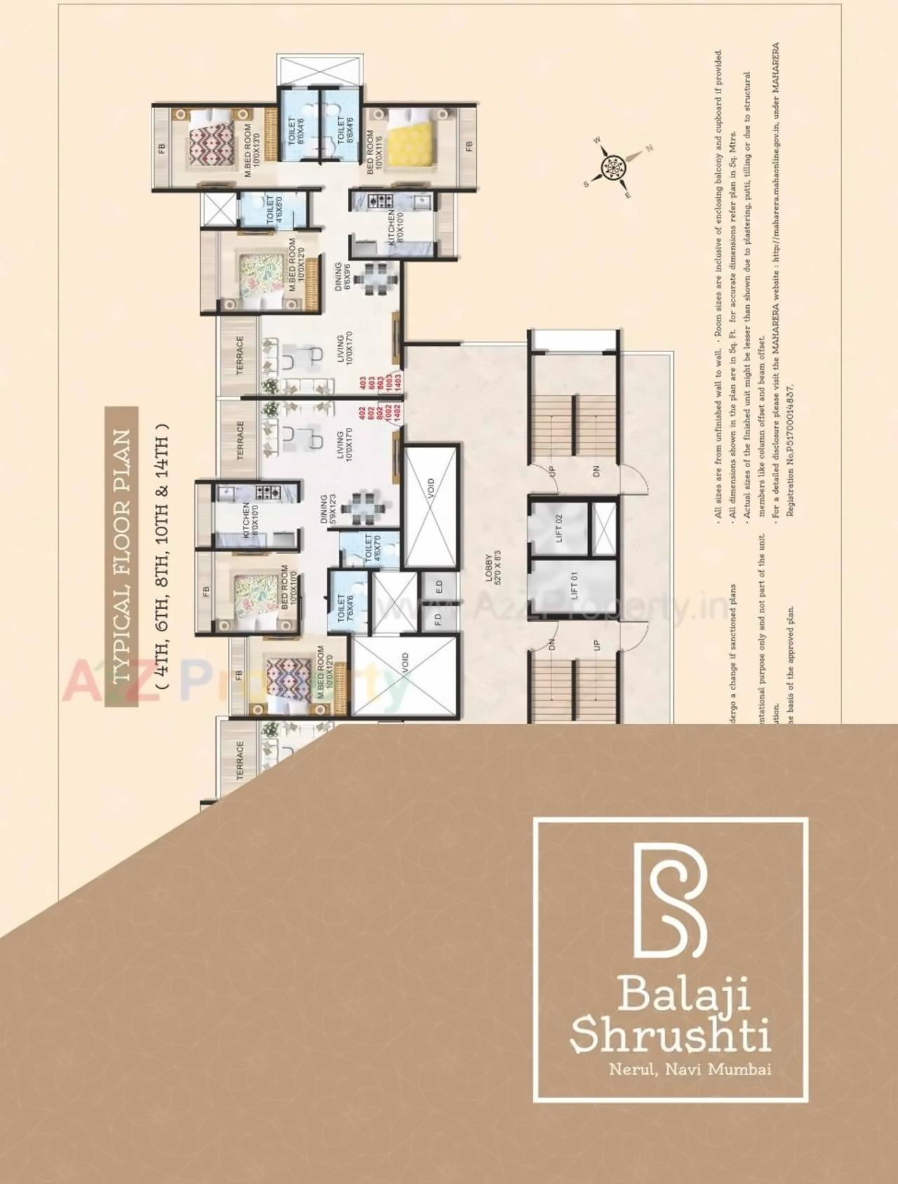 Layout of real estate project Balaji Shrushti located at Navi-mumbai-m-corp, Thane, Maharashtra