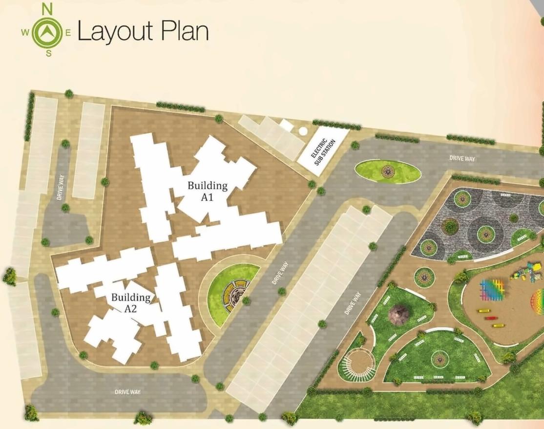Layout of real estate project Bhoomi Lawns , located at Thane-m-corp, Thane, Maharashtra