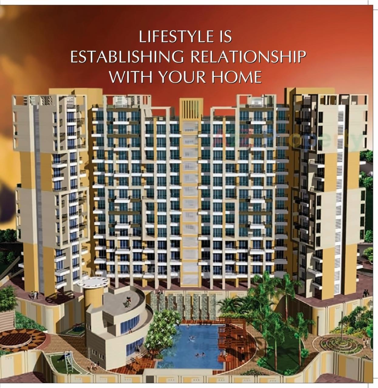 3D Elevation of real estate project Charms Heights located at Manda, Thane, Maharashtra