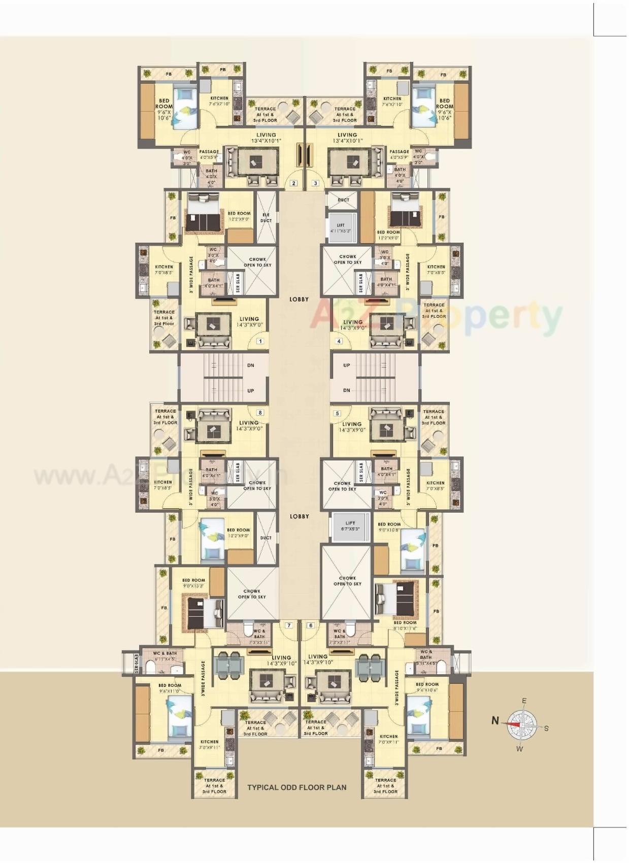 Layout of real estate project Choice Ambe Deep located at Navi-mumbai-m-corp, Thane, Maharashtra