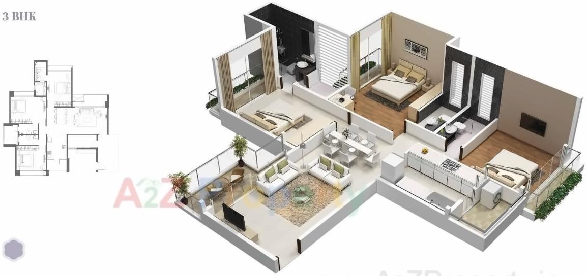 Layout of real estate project Cloud 36 located at Navi-mumbai-m-corp, Thane, Maharashtra