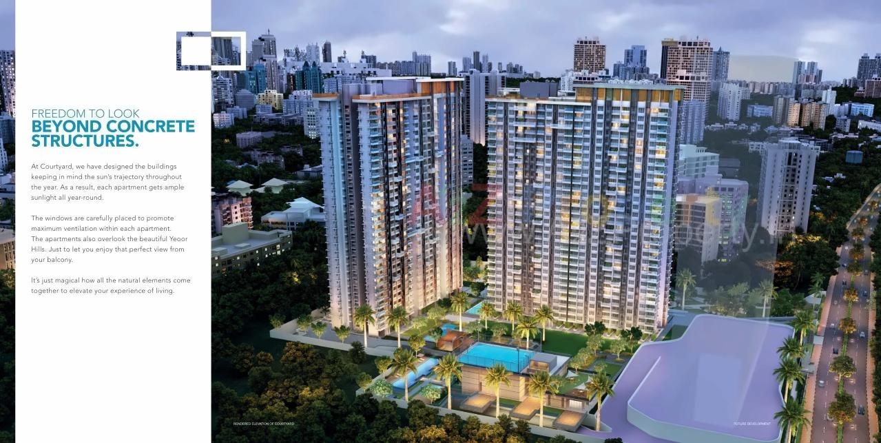 3D Elevation of real estate project Courtyard   Onyx located at Thane-m-corp, Thane, Maharashtra