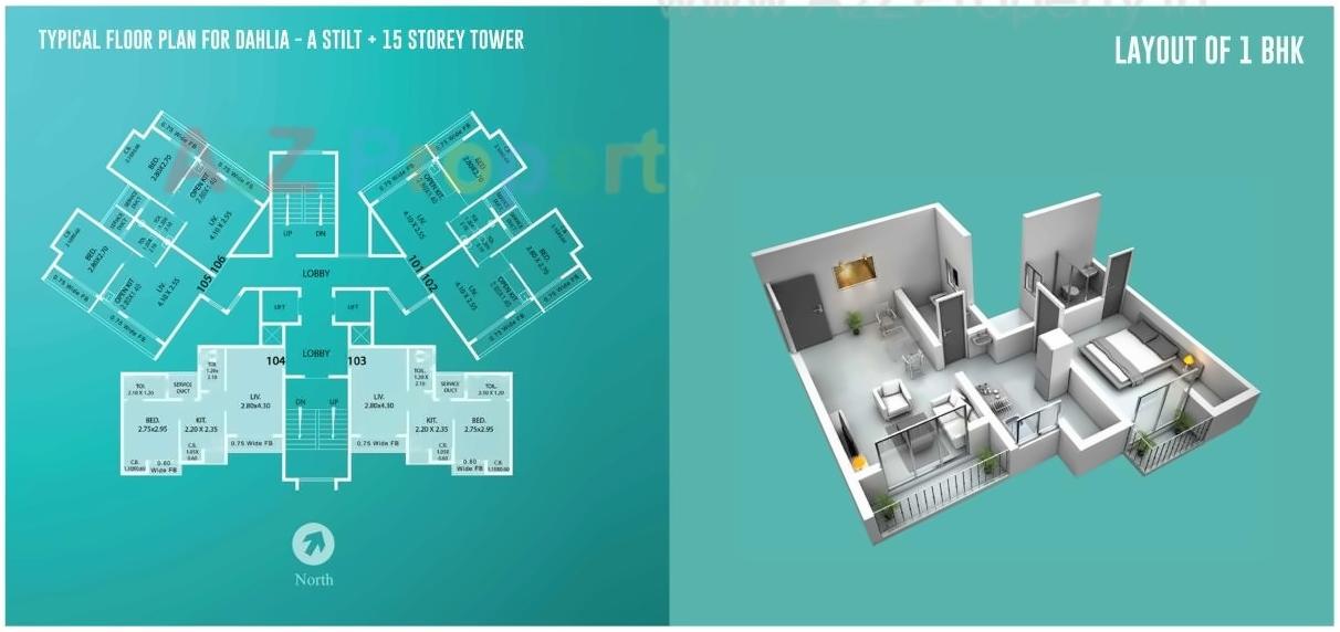 Layout of real estate project Dahlia  A located at Thane-m-corp, Thane, Maharashtra