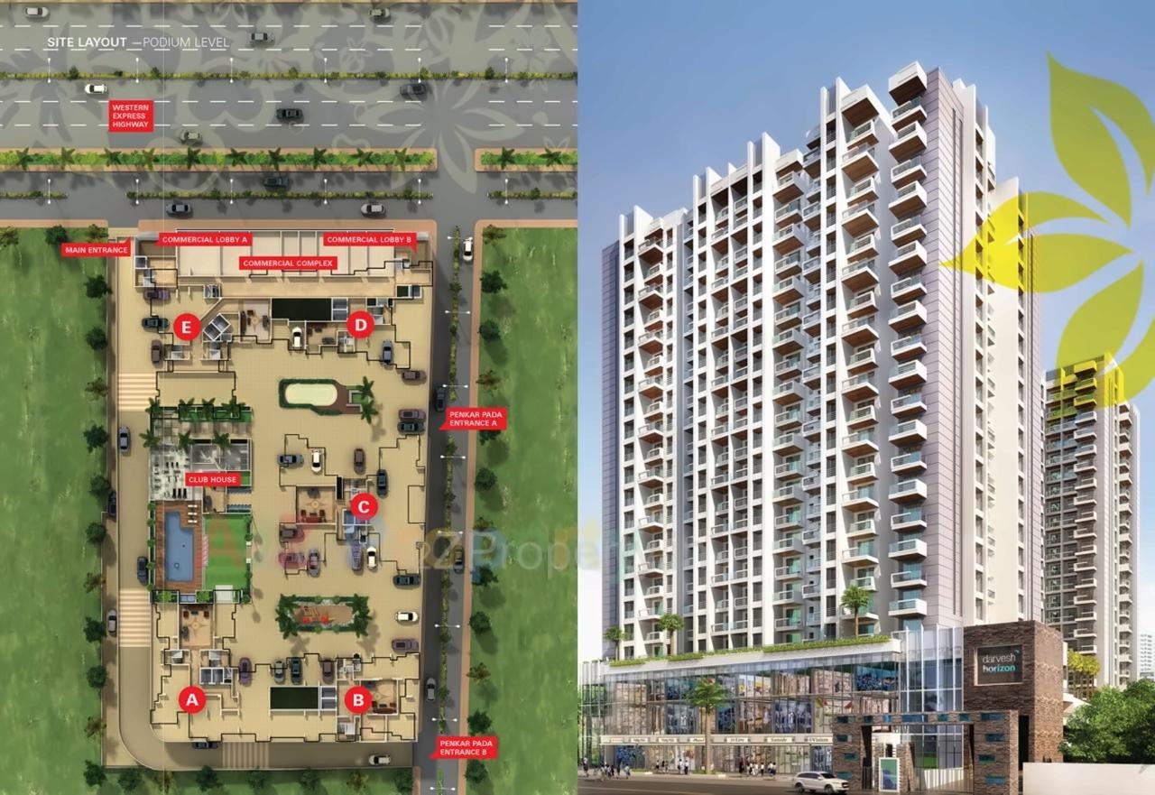 3D Elevation of real estate project Darvesh Horizon located at Mirabhayandar-m-corp, Thane, Maharashtra