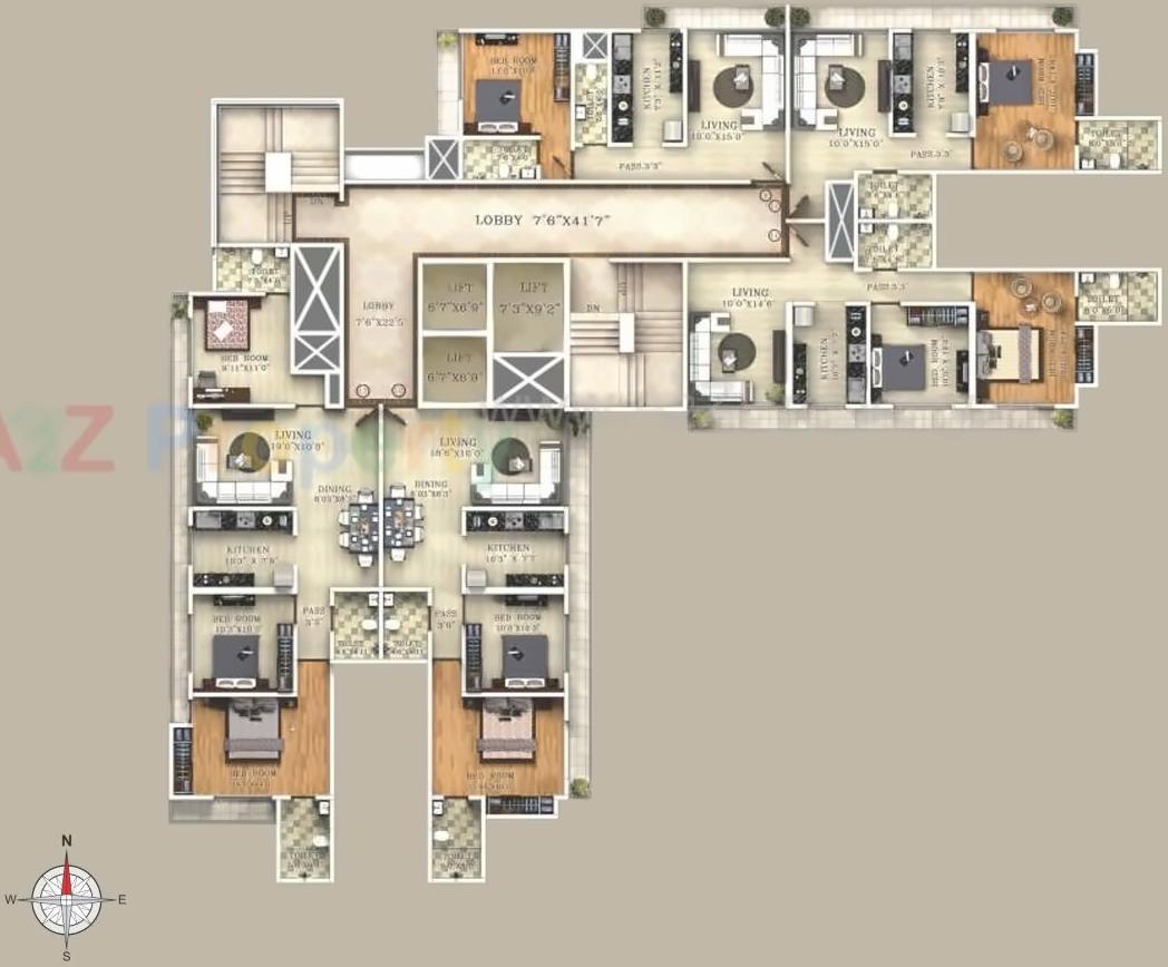 Layout of real estate project Dedhia Elita located at Thane-m-corp, Thane, Maharashtra