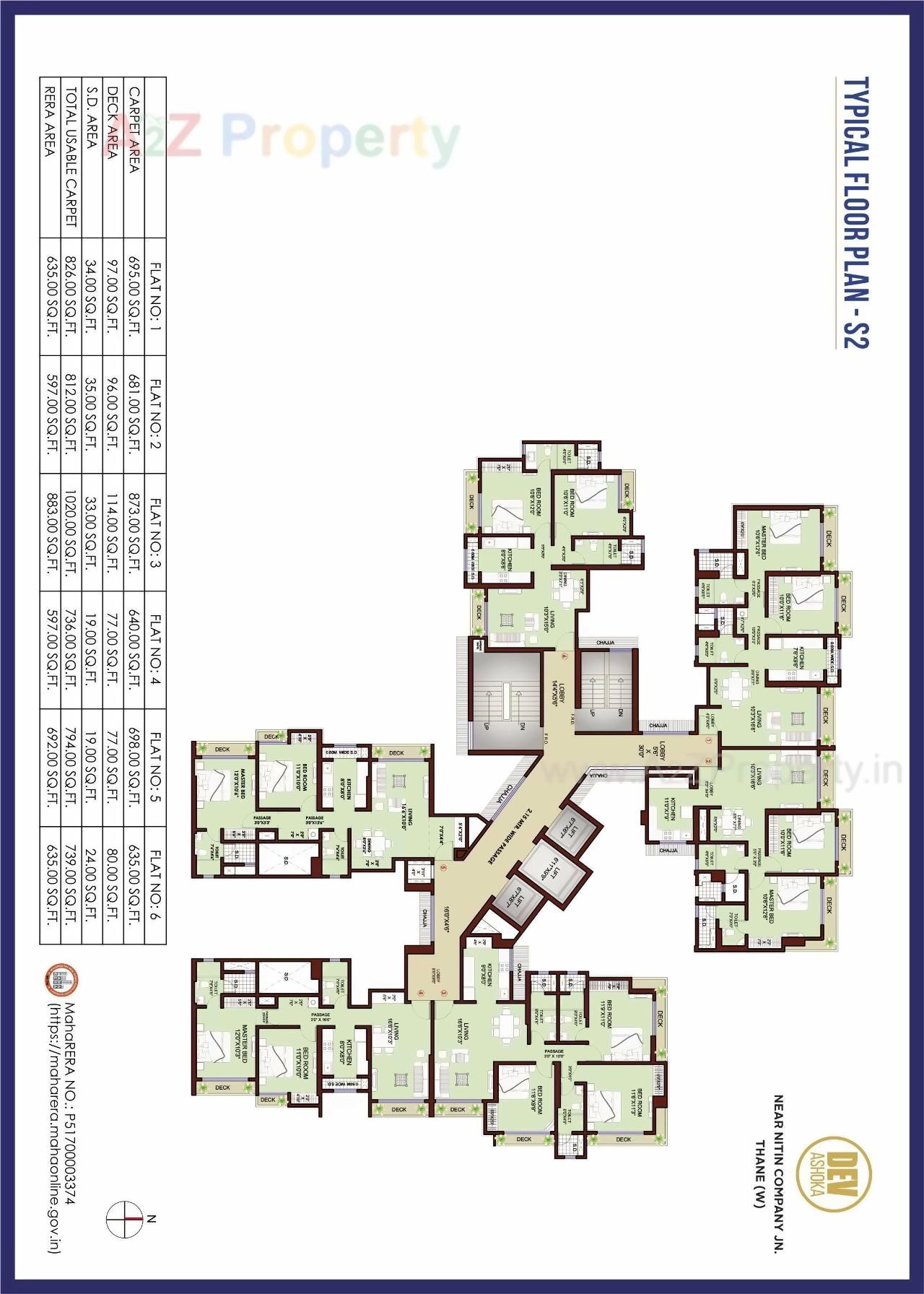 Layout of real estate project Dev Ashoka located at Thane-m-corp, Thane, Maharashtra