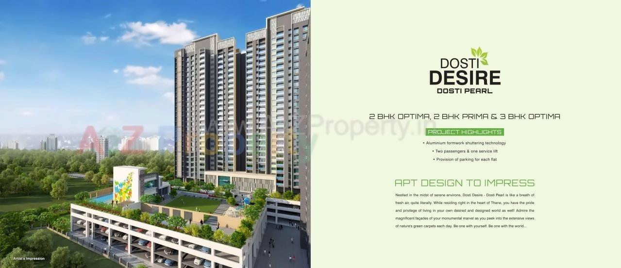 3D Elevation of real estate project Dosti Desire Dosti Joy located at Thane-m-corp, Thane, Maharashtra