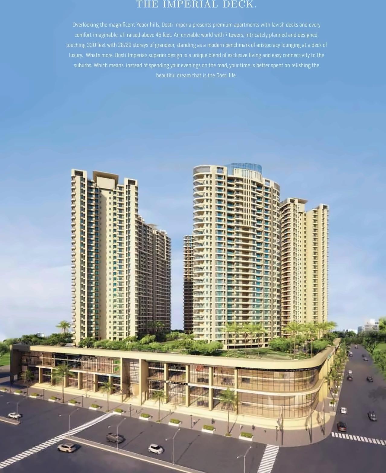 3D Elevation of real estate project Dosti Imperia   Dosti Majesta located at Thane-m-corp, Thane, Maharashtra
