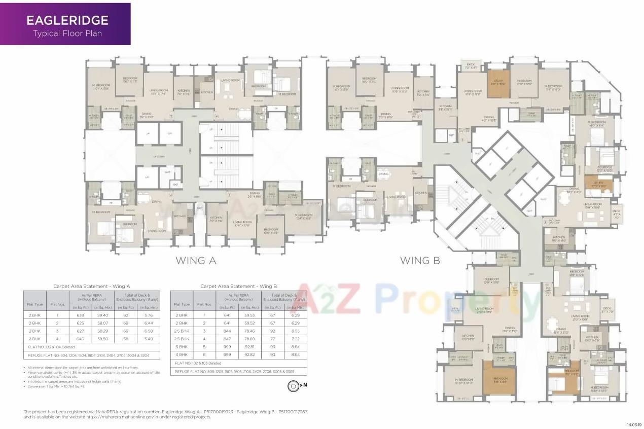 Layout of real estate project Eagleridge located at Thane-m-corp, Thane, Maharashtra