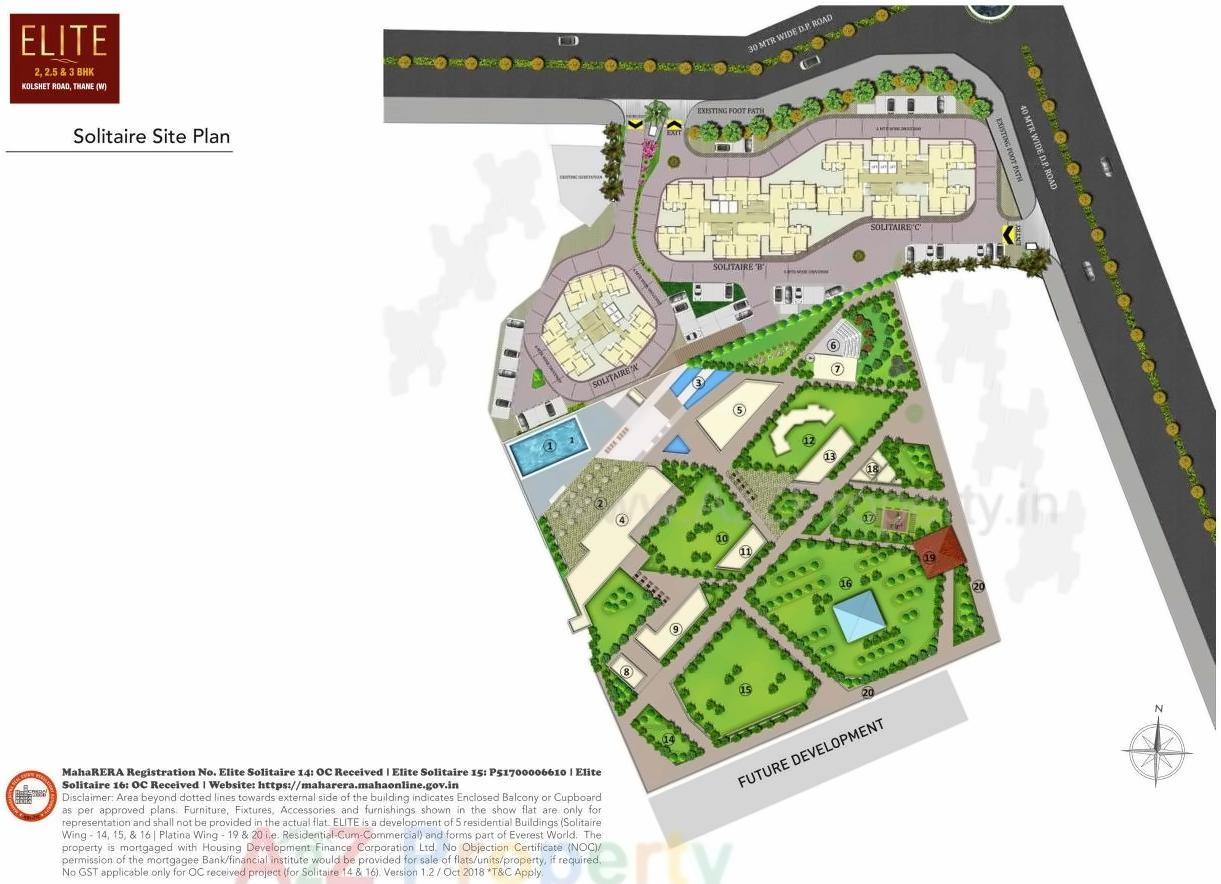 Layout of real estate project Elite Solitaire located at Thane-m-corp, Thane, Maharashtra