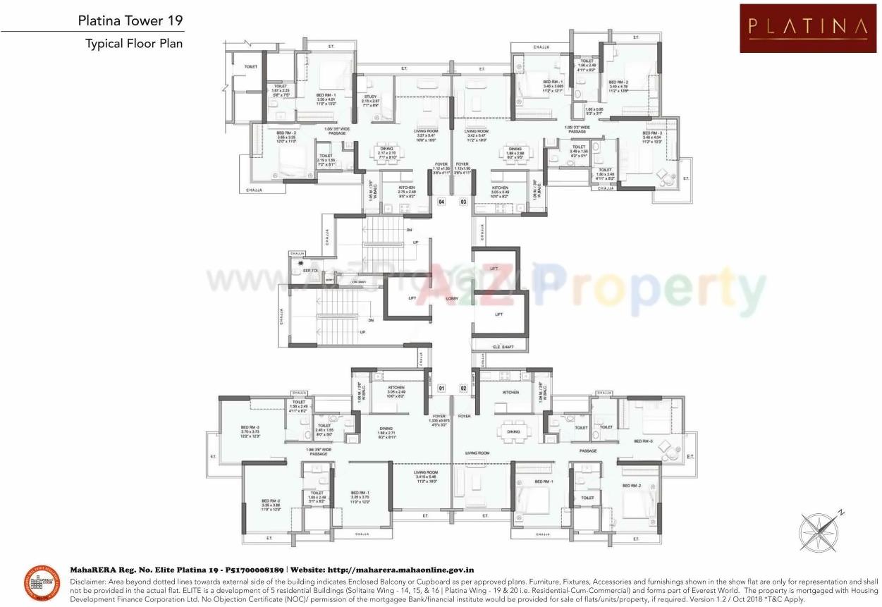 Layout of real estate project Elite Solitaire located at Thane-m-corp, Thane, Maharashtra