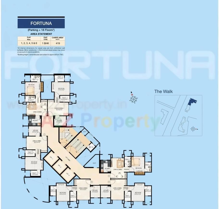 Layout of real estate project Fortuna located at Thane-m-corp, Thane, Maharashtra