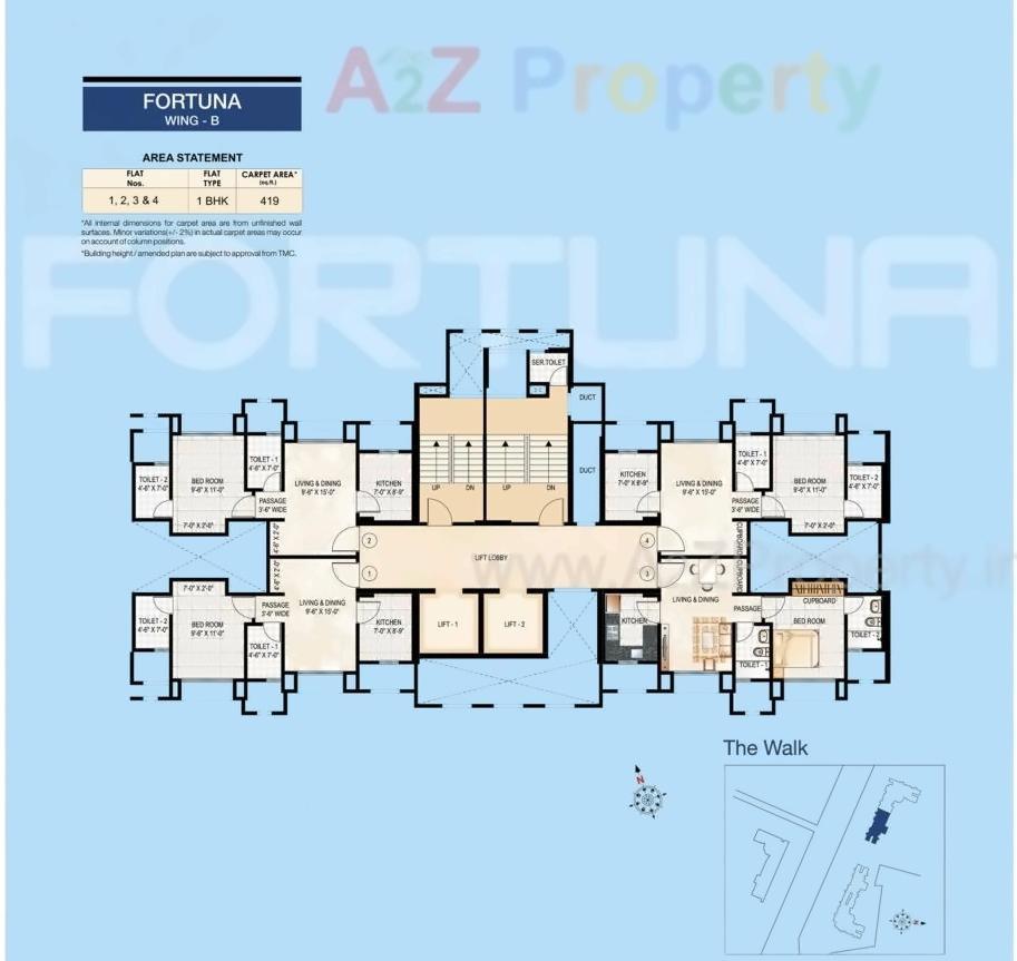 Layout of real estate project Fortuna located at Thane-m-corp, Thane, Maharashtra