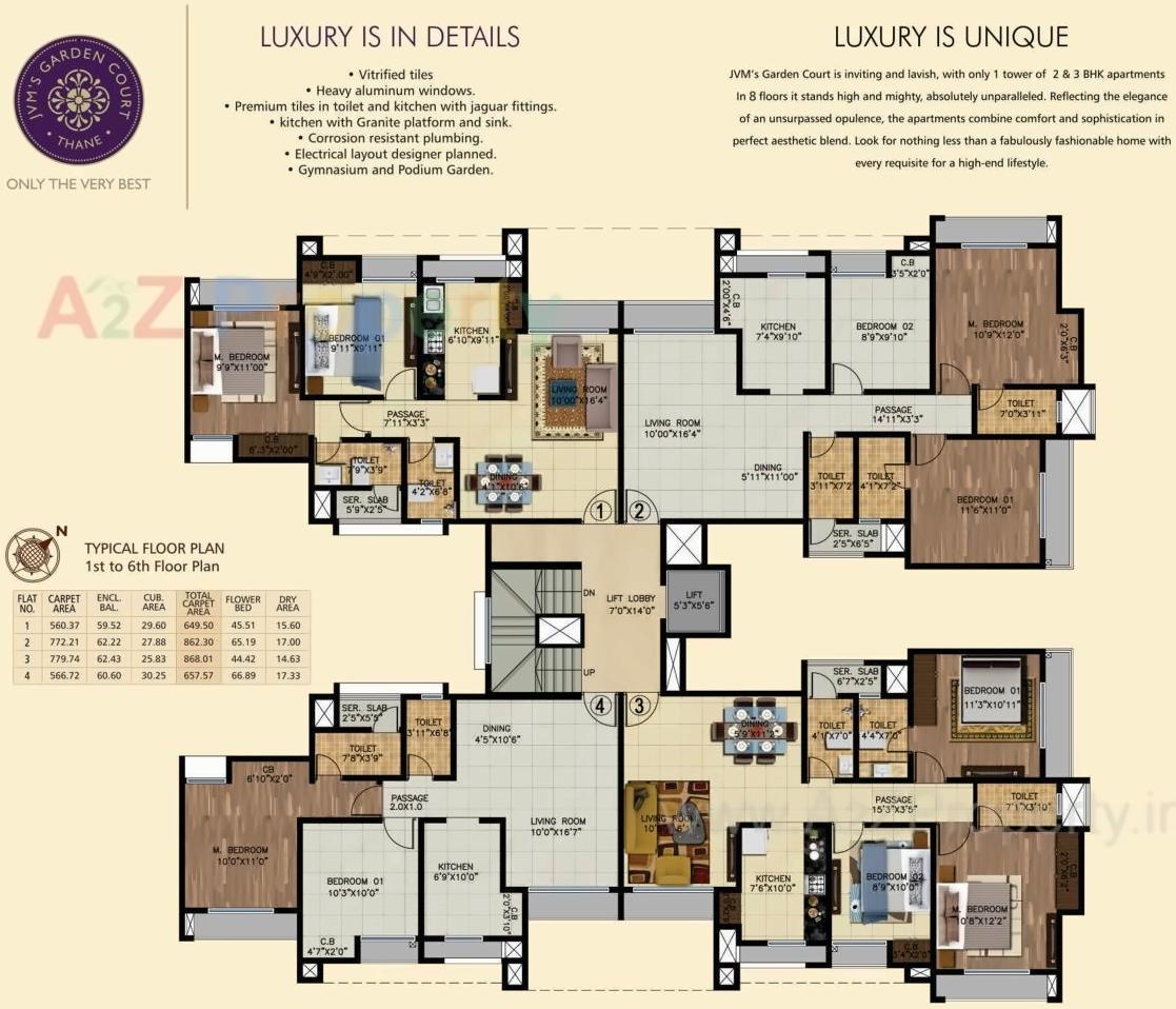 Layout of real estate project Garden Court Type located at Thane-m-corp, Thane, Maharashtra