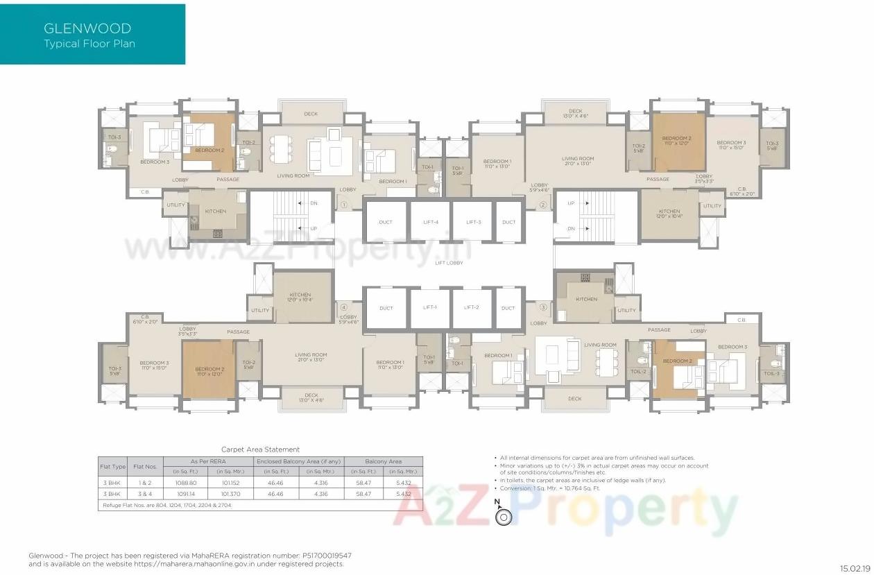Layout of real estate project Glenwood located at Thane-m-corp, Thane, Maharashtra