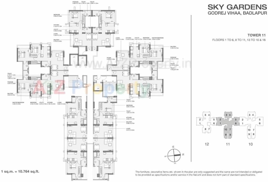 Layout of real estate project Godrej Vihaa located at Badlapur-m-cl, Thane, Maharashtra