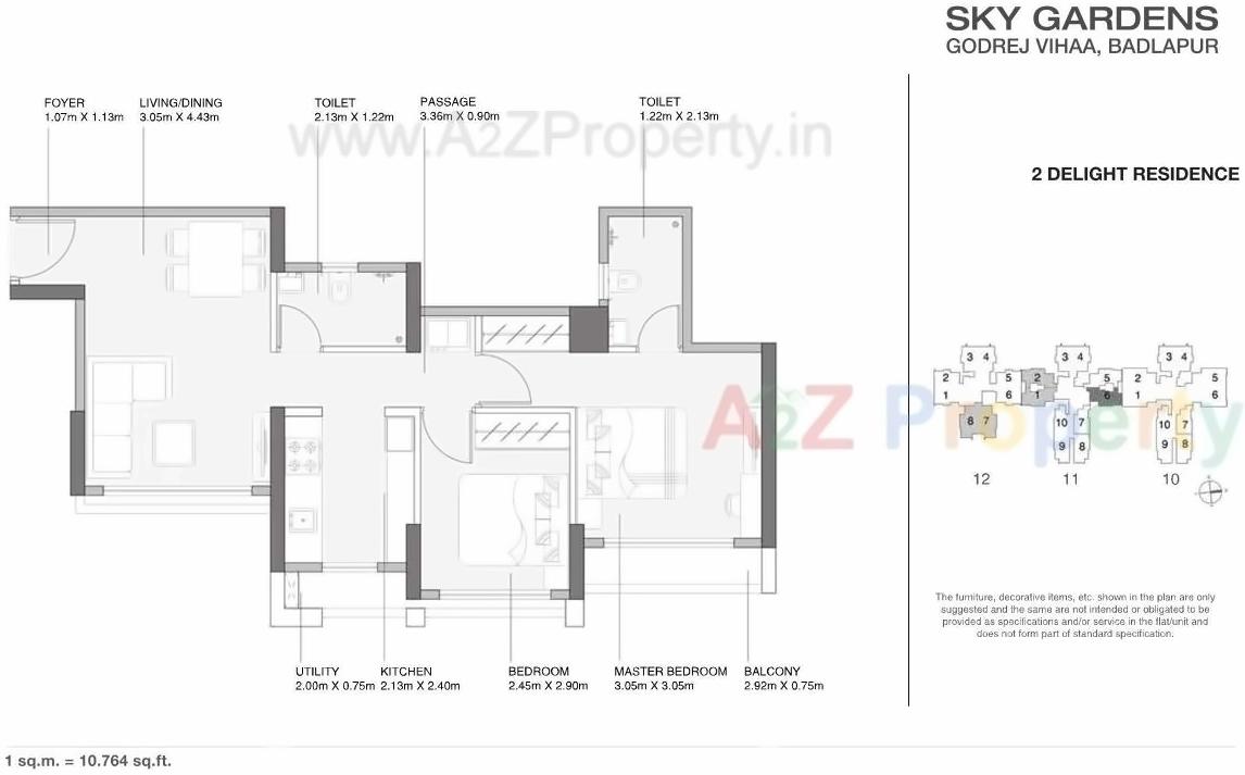 Layout of real estate project Godrej Vihaa located at Badlapur-m-cl, Thane, Maharashtra