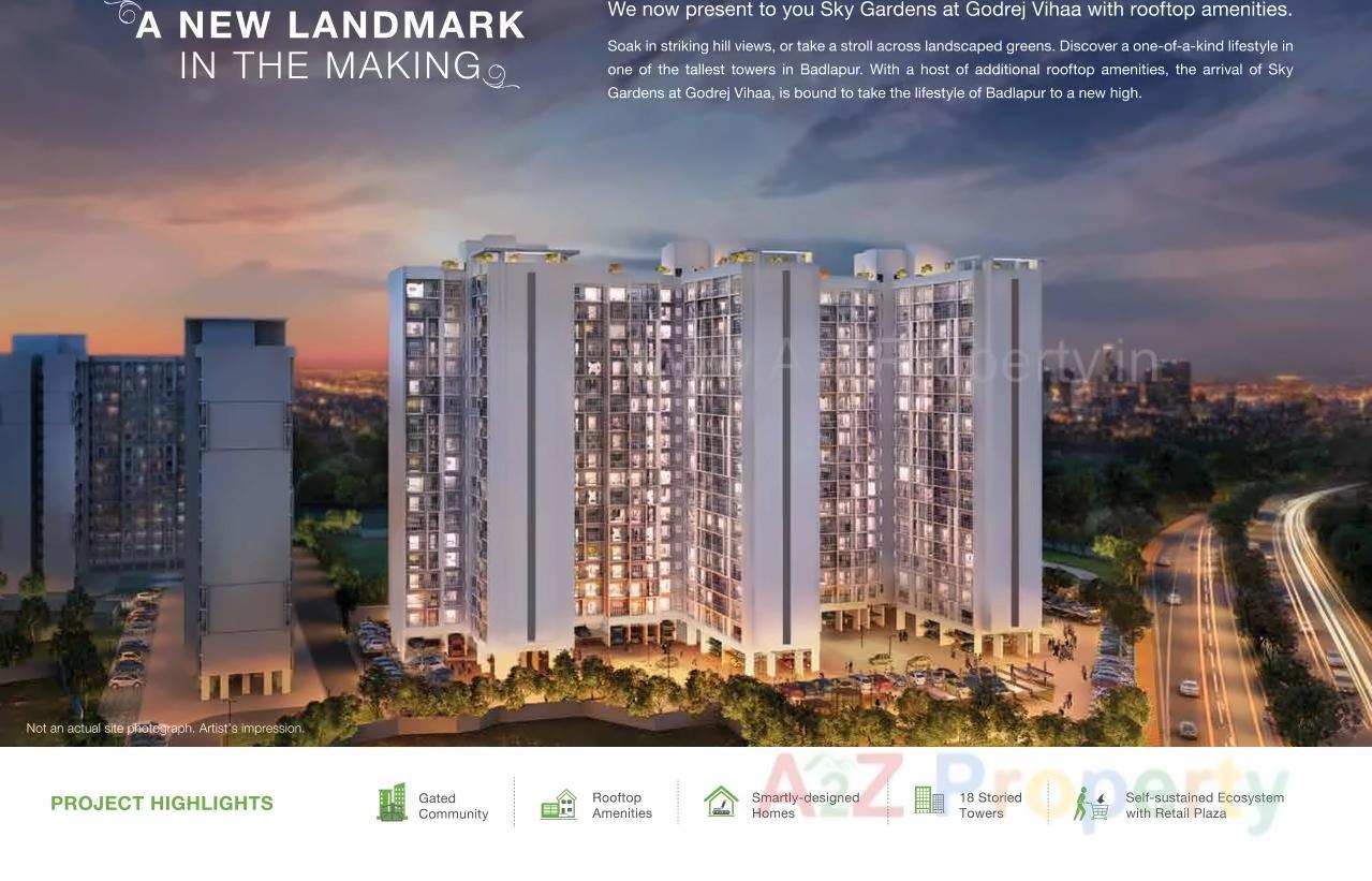 3D Elevation of real estate project Godrej Vihaa located at Badlapur-m-cl, Thane, Maharashtra