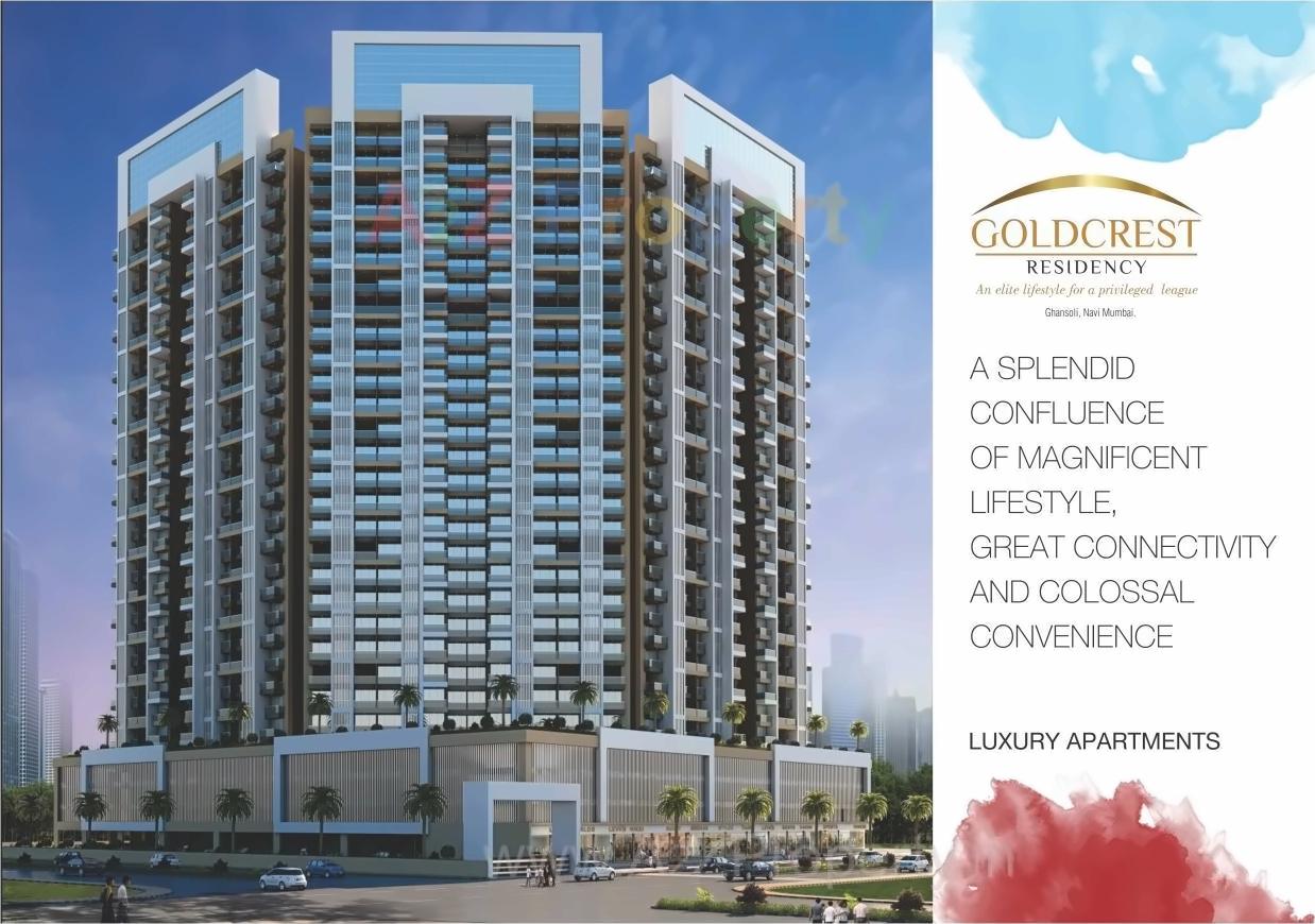 3D Elevation of real estate project Goldcrest Residency located at Navi-mumbai-m-corp, Thane, Maharashtra