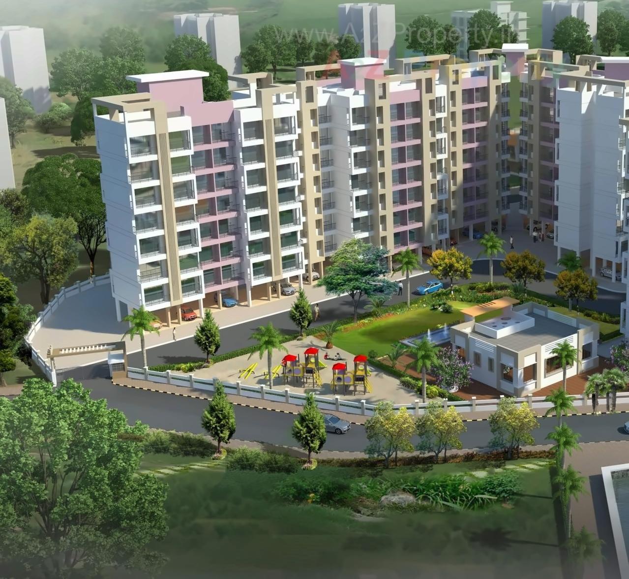3D Elevation of real estate project Green Woods located at Thane-m-corp, Thane, Maharashtra