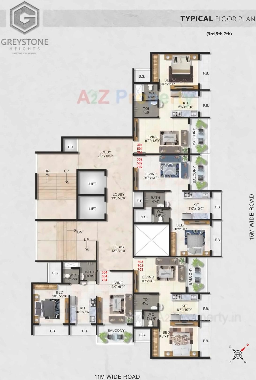 Layout of real estate project Grey Stone Heights located at Navi-mumbai-m-corp, Thane, Maharashtra
