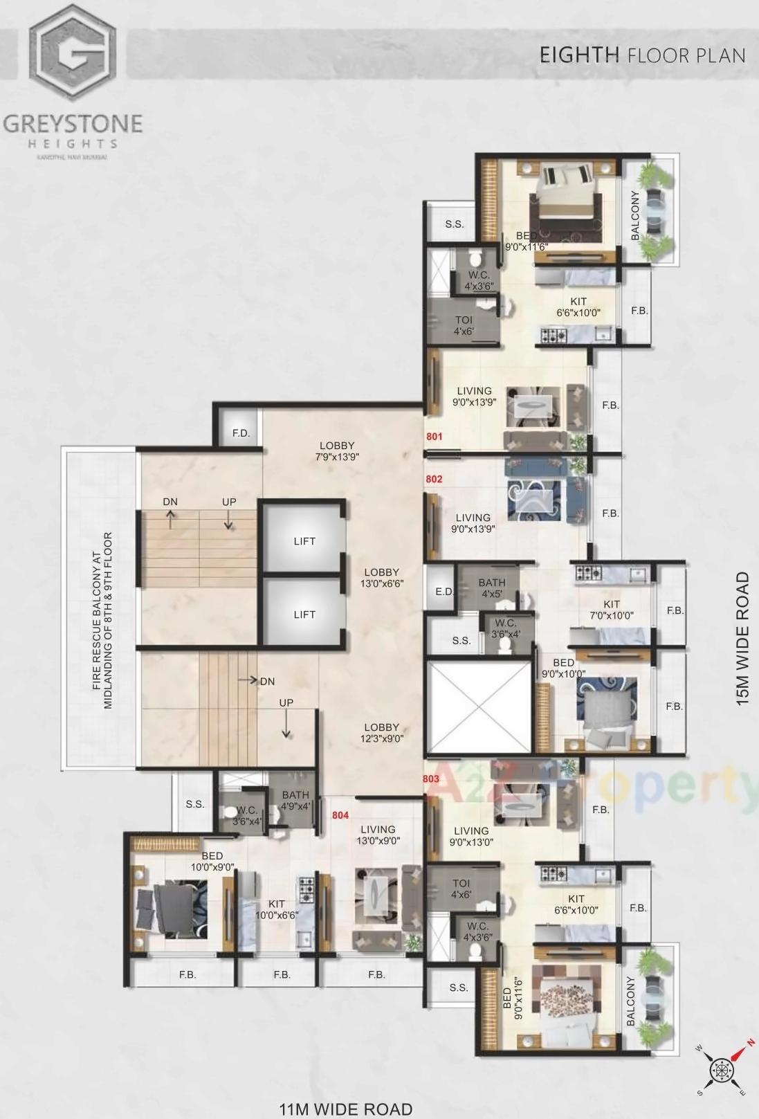 Layout of real estate project Grey Stone Heights located at Navi-mumbai-m-corp, Thane, Maharashtra