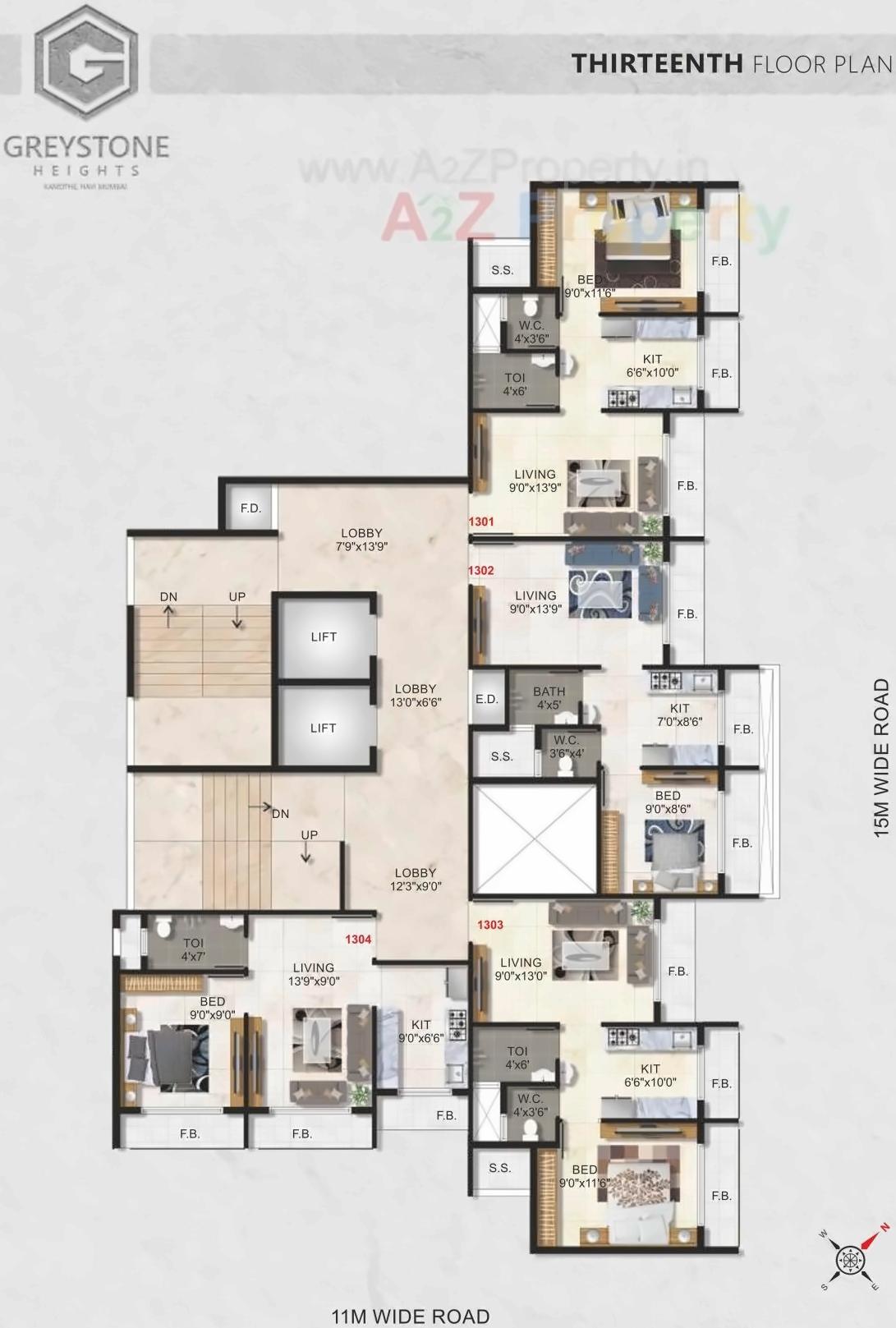 Layout of real estate project Grey Stone Heights located at Navi-mumbai-m-corp, Thane, Maharashtra