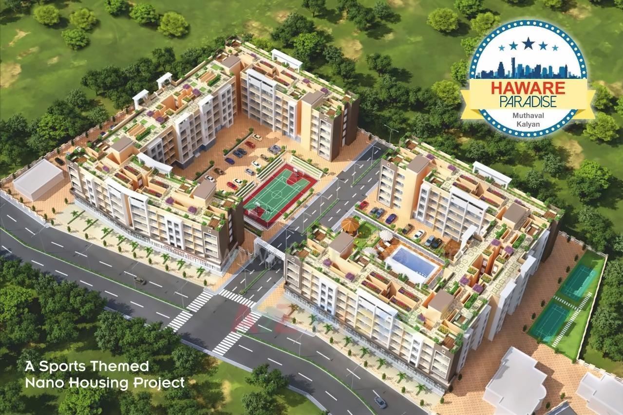 3D Elevation of real estate project Haware Paradise located at Muthaval, Thane, Maharashtra