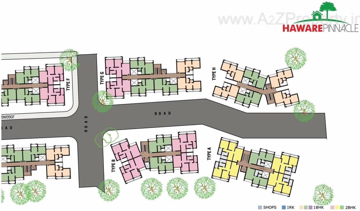 Layout of real estate project Haware Pinnacle located at Muthaval, Thane, Maharashtra
