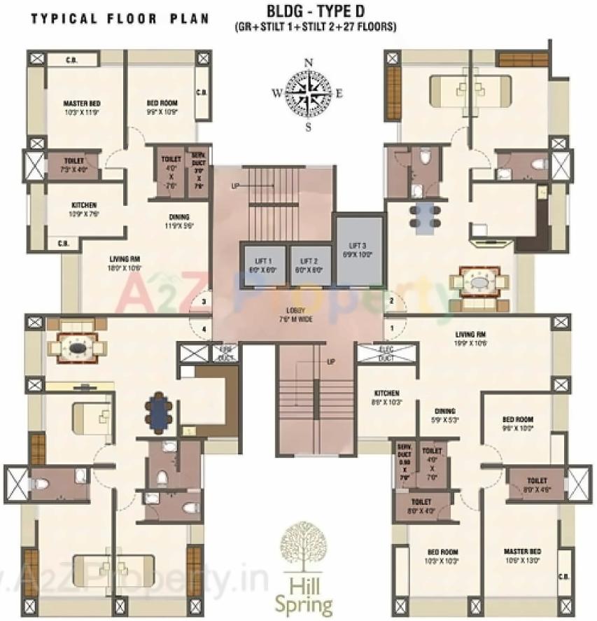 Layout of real estate project Hill Spring located at Thane, Thane, Maharashtra