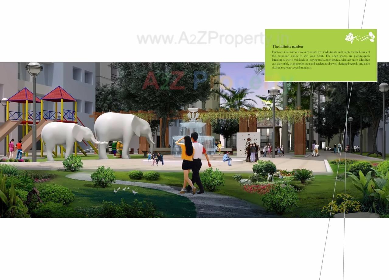 3D Elevation of real estate project Hubtown Greenwoods located at Vartaknagar, Thane, Maharashtra