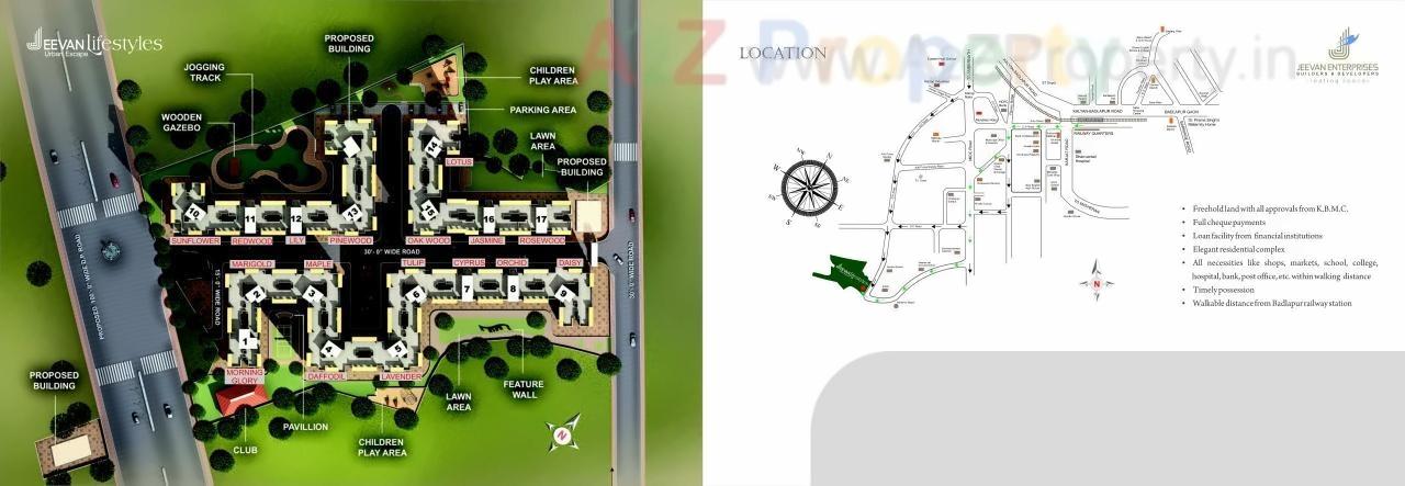 Layout of real estate project Jeevan Lifestyles located at Badlapur-m-cl, Thane, Maharashtra