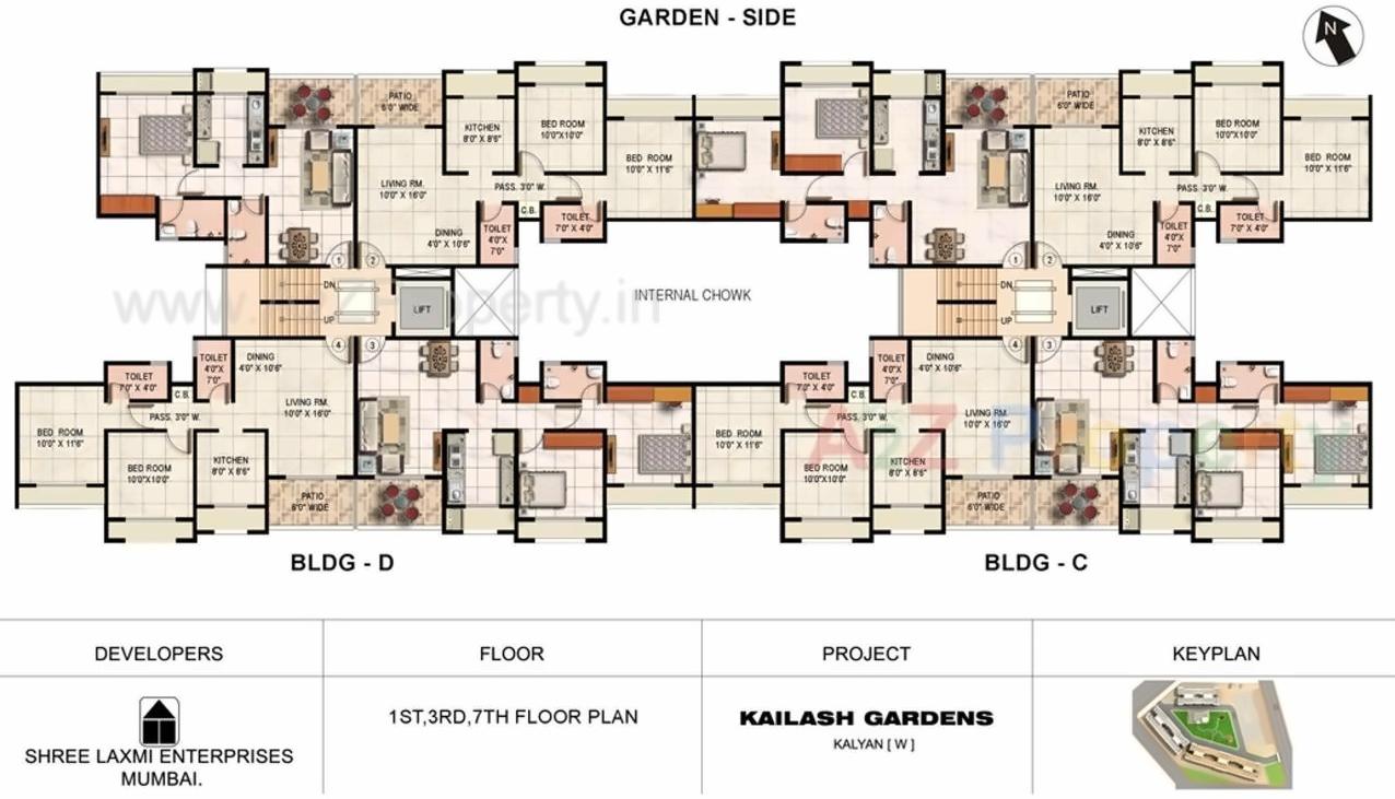 Layout of real estate project Kailash Gardens located at Kalyandombivali-m-corp, Thane, Maharashtra