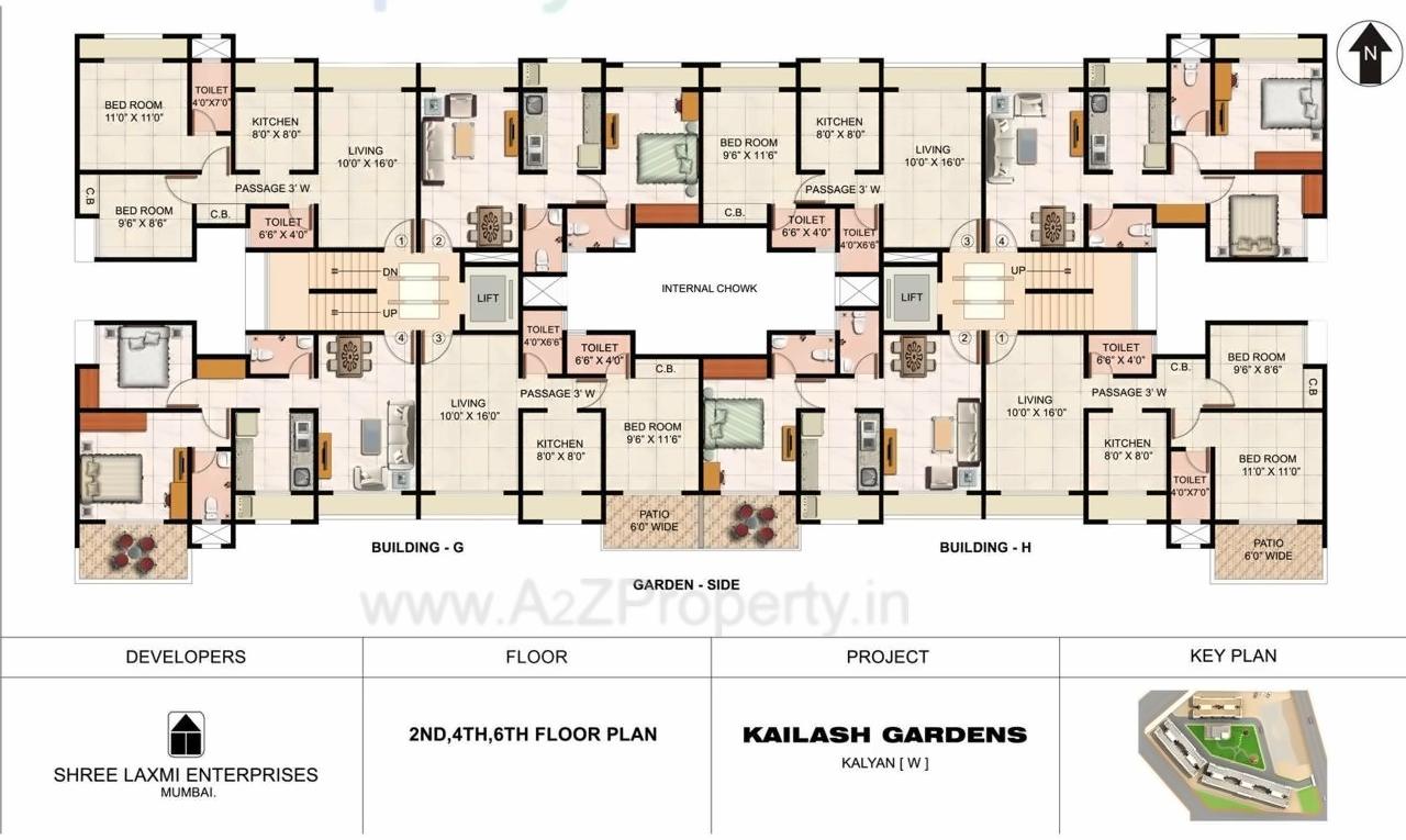 Layout of real estate project Kailash Gardens located at Kalyandombivali-m-corp, Thane, Maharashtra