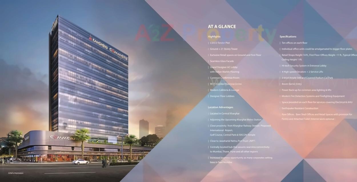 3D Elevation of real estate project Kamdhenu Commerz located at Navi-mumbai-m-corp, Thane, Maharashtra