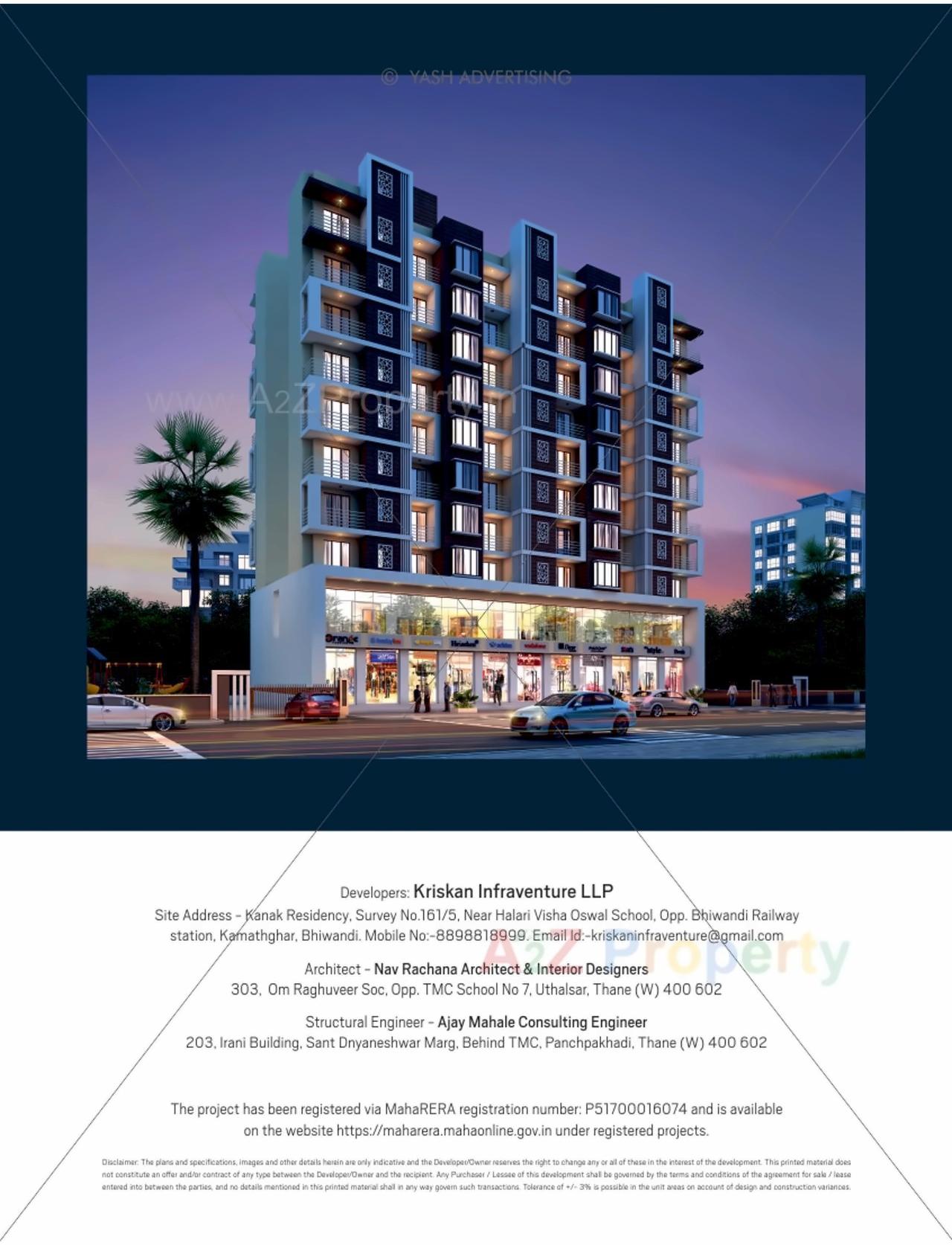 3D Elevation of real estate project Kanak Residency located at Bhiwandi-m-corp, Thane, Maharashtra