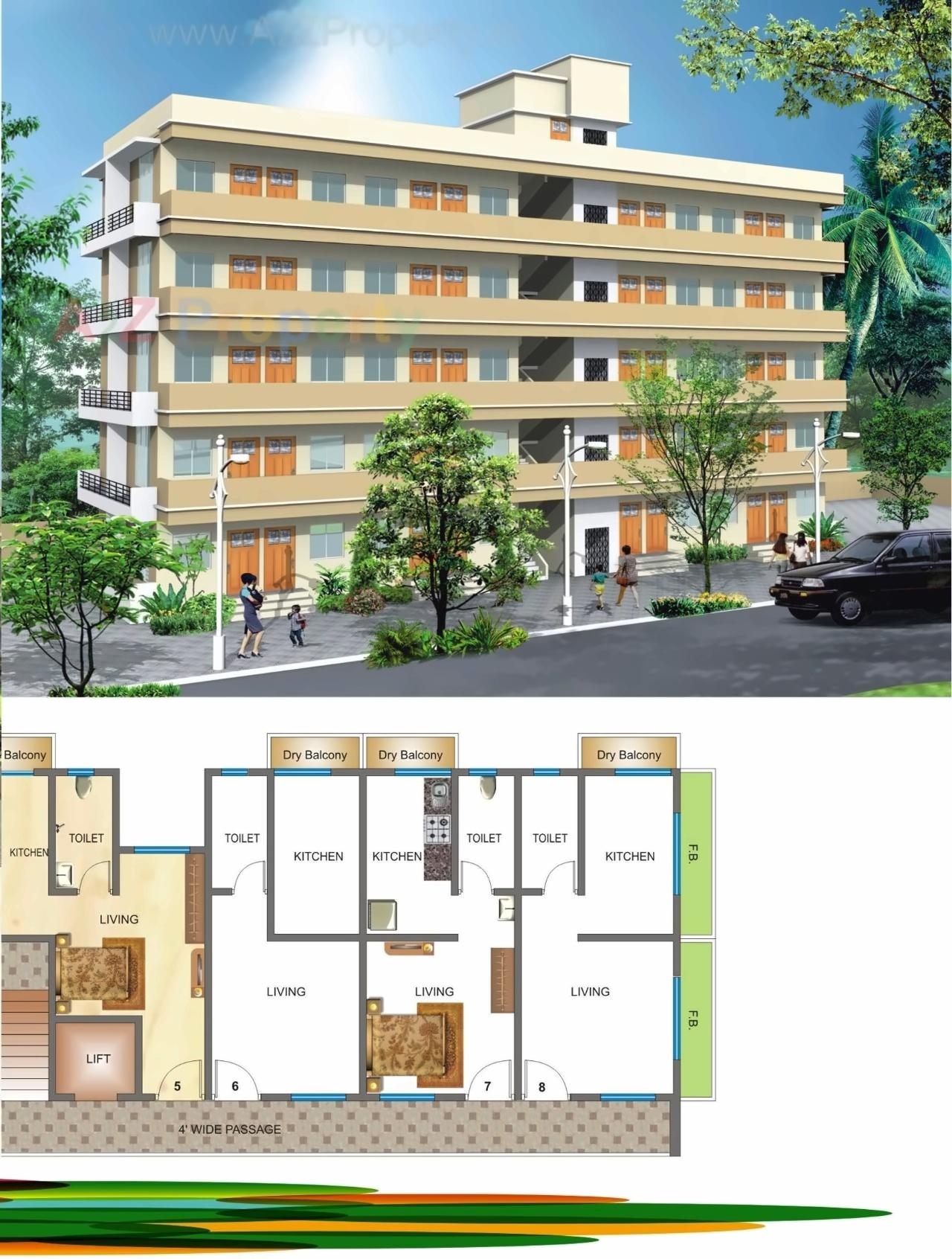Layout of real estate project Karrm Residency located at -dhasai, Thane, Maharashtra